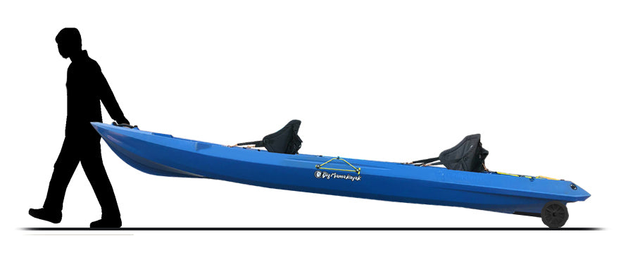 Kayak due posti Mojito Big mama kayak - canoa 380 cm - 2 posti adulto + 1 posto bambino + 2 gavoni + 2 ruote integrate + 2 pagaie + 2 seggiolini- ARANCIONE