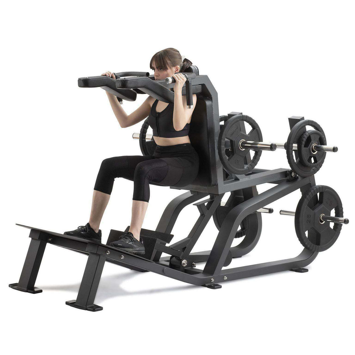 Hack Squat con sistema di blocco al piede- Plate Loaded Linea Diamond cod. PL-HACKSQUAT