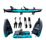 Kayak componibile rigido a pedali con pinne BIG MAMA START S300 family 2 posti + 2 pagaie + 2 sedili + 2 pedali