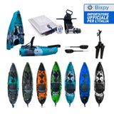 Kayak divisibile a pedali con pinne BIG MAMA START S300 monoposto componibile + motore BIXPY K1 Outboard Kit con batteria PP-378 Wh v4 + Adattatore Low Profile Thruhull Pedal Drive