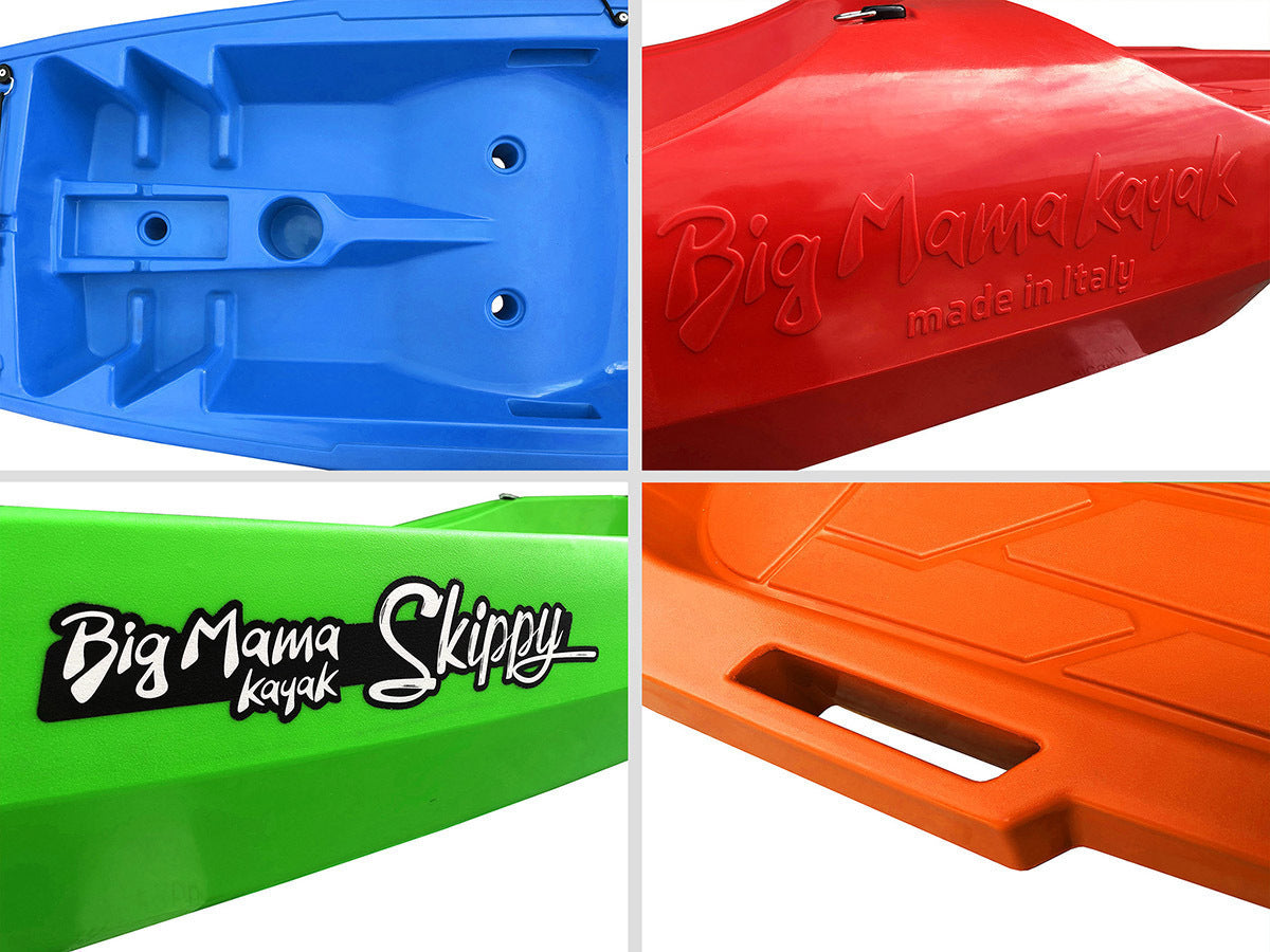 Kayak 1 posto Skippy 2.0 Big mama kayak - canoa 305 cm con 1 posto adulto + 1 posto bambino + pagaia (PACK 1) - AZZURRO