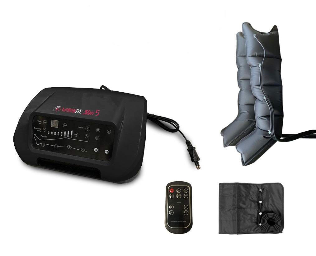Pressomassaggio Slim 5 Apparecchio Pressoterapia Con 5 Programmi + 2 Gambali + Fascia Addominali/glutei + Con Telecomando - Apparecchio Pressomassaggio URBAN FIT