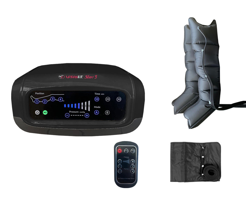 macchinario pressomassaggio Slim 3 Apparecchio Pressoterapia Con 2 Programmi + 2 Gambali + Fascia Addominali/glutei + Con Telecomando (pack 2) Linea Urban Fit