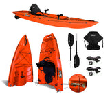 kayak divisibile Split 1 Fishing Big Mama kayak, canoa modulare, si monta in 30 secondi, con 2 portacanne (arancio)