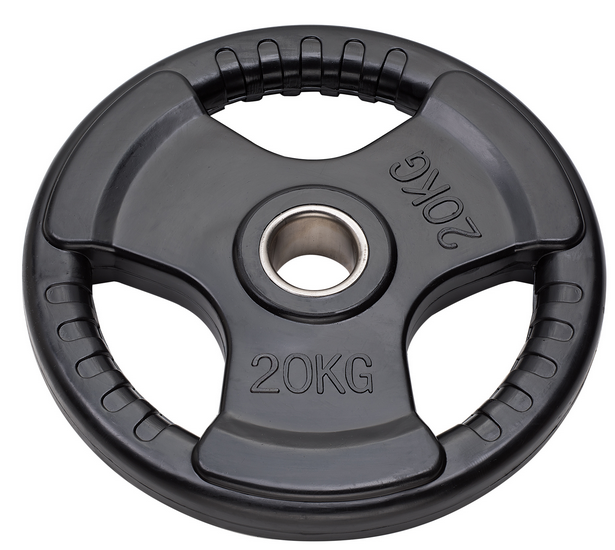 DISCO GHISA OLIMPICO GOMMATO TRI-GRIP - DGGD20- 20 Kg - LINEA DIAMOND