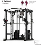 Toorx vertical - ASX-9000 ALL IN ONE STATION stazione multifunzione - Pacco pesi in acciaio 2X80 Kg.