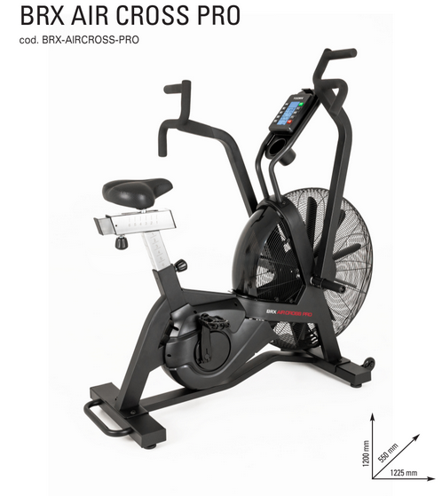Bici da Camera Professionale Cyclette Resistenza aria BRX AIR CROSS PRO Bike Toorx con Ricevitore Wireless - Professional Line- cod. BRX-AIR-CROSS-PRO