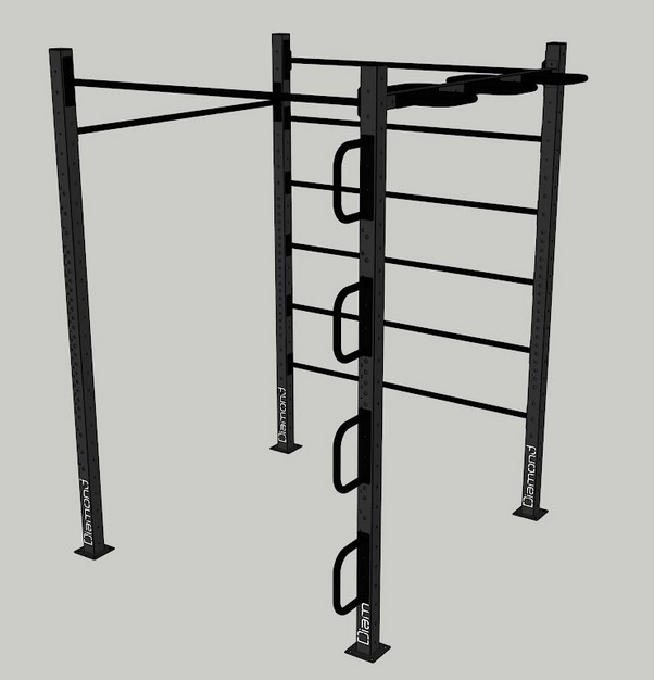 Stazione CALISTHENICS Travi 60x60 colore antracite LINEA JK FITNESS CALISTHENICS INDOOR cod. DR-M80-270BN