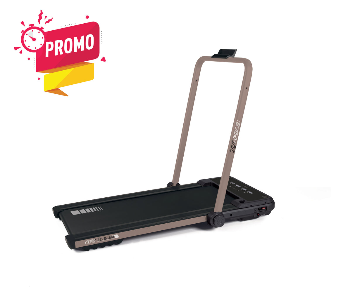 Tapis Roulant Salvaspazio TFK-135 SLIM Velocità; 0,8 - 8,0 Km/h Piano corsa; 40 x 112 cm Peso max utente; 90 kg Colore Rose Gold Linea Everfit Tappeto Elettrico Palestra cod.TFK-135-SLIM-R