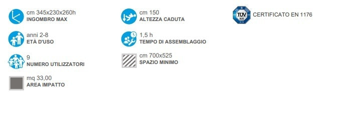 Torretta Victoria Con Scivolo In Vetroresina Cod.774 A/B Open D Giochi - En 1176 Certificati Tuv