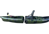 Kayak divisibile a pedali con pinne BIG MAMA START S300 monoposto componibile + motore BIXPY K1 Outboard Kit con batteria PP-378 Wh v4 + Adattatore Low Profile Thruhull Pedal Drive