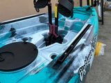 Kayak divisibile a pedali con pinne BIG MAMA START S300 monoposto componibile + motore BIXPY K1 Outboard Kit con batteria PP-378 Wh v4 + Adattatore Low Profile Thruhull Pedal Drive