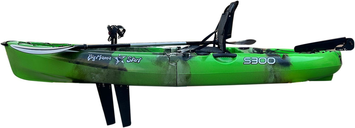 Kayak divisibile a pedali con pinne BIG MAMA START S300 colore Olive