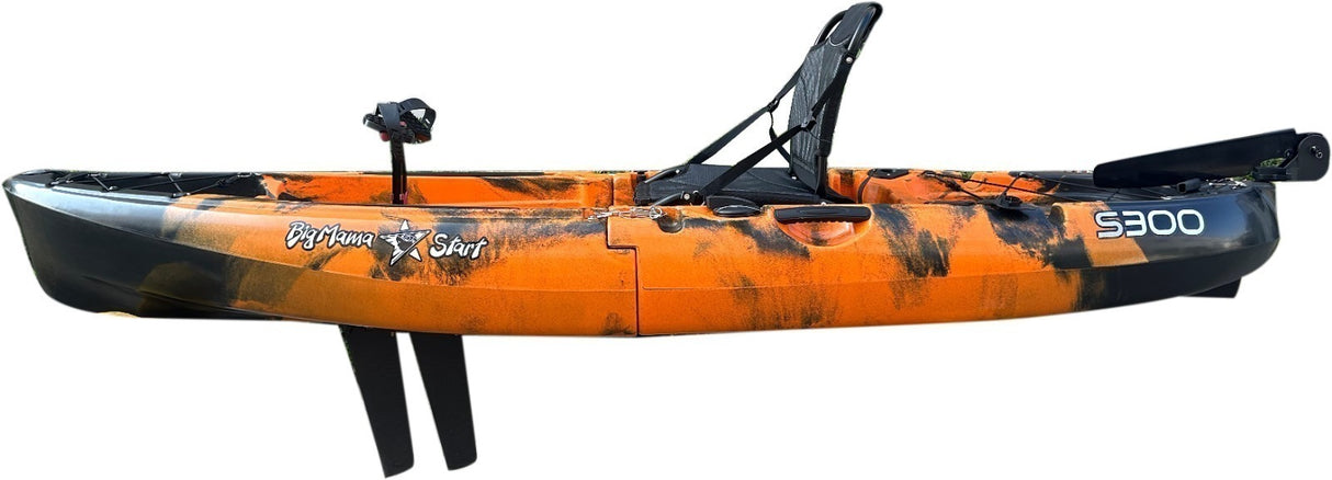 Kayak divisibile a pedali con pinne BIG MAMA START S300 family 2 posti + 2 pagaie + 2 sedili + 2 pedali