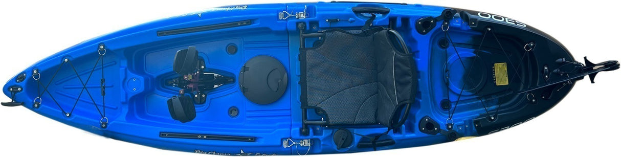 Kayak divisibile a pedali con pinne BIG MAMA START S300 monoposto componibile + motore BIXPY K1 Outboard Kit con batteria PP-378 Wh v4 + Adattatore Low Profile Thruhull Pedal Drive