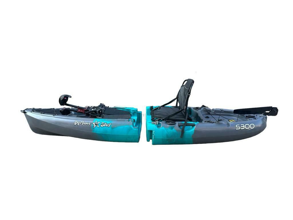 Kayak divisibile a pedali con pinne BIG MAMA START S300 colore BLUE GRAY