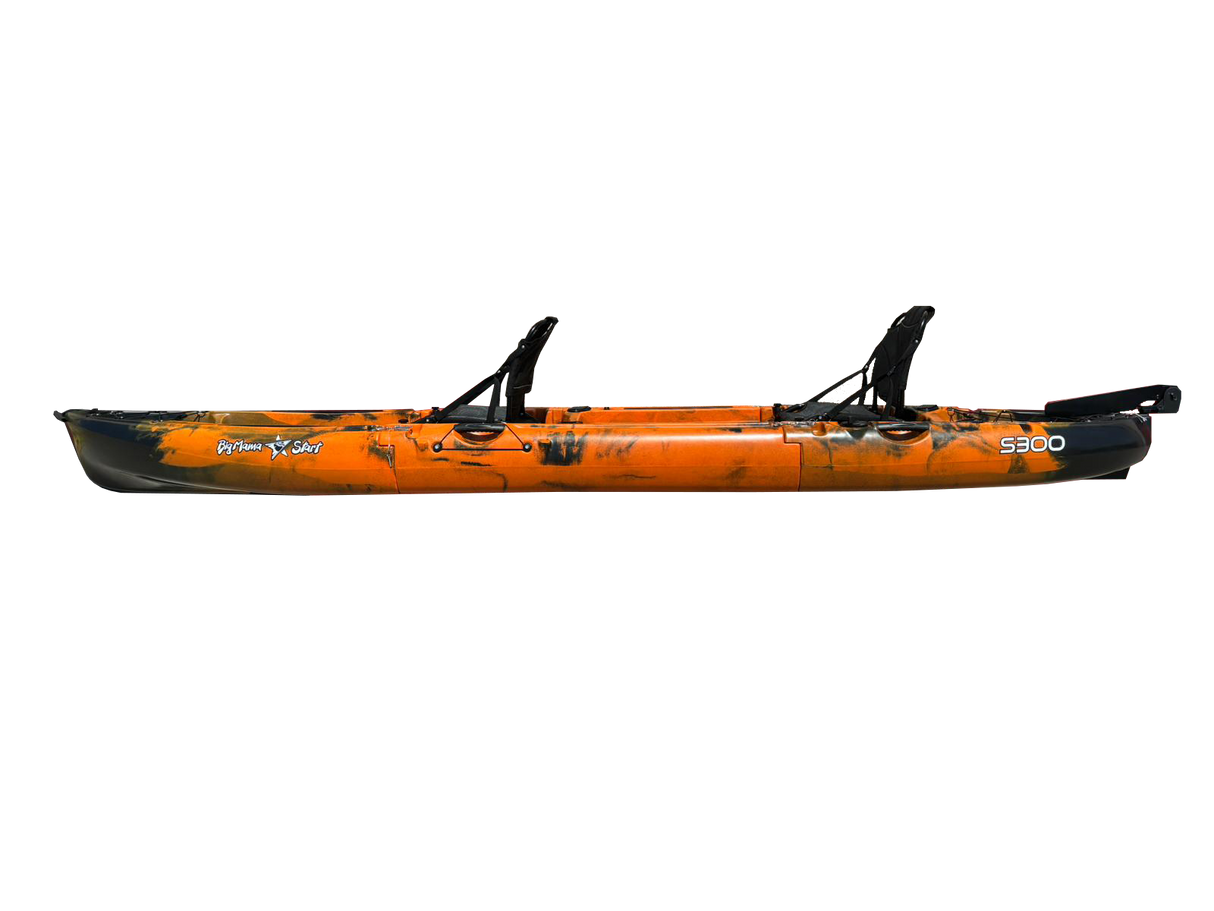Kayak divisibile a pedali con pinne BIG MAMA START S300 family 2 posti + 2 pagaie + 2 sedili + 2 pedali