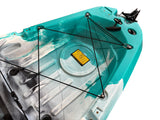 Kayak monoposto divisibile a pedali con pinne BIG MAMA START S500 componibile + motore Bixpy K1 Outboard Kit con batteria PP-378 Wh v4 + Adattatore Low Profile Thruhull Pedal Drive