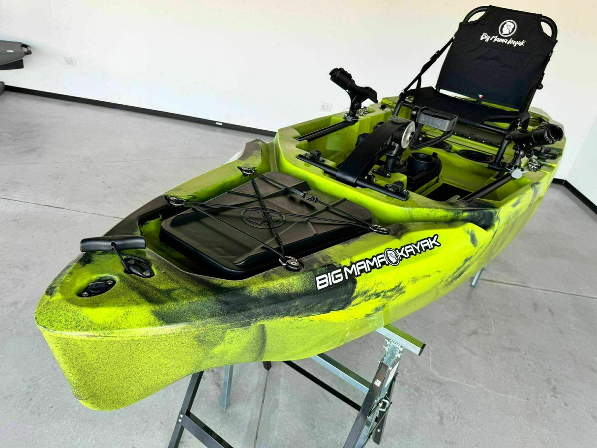 Kayak fishing a Pedali divisibile Big Mama Triken 330 Live S, con ruote e vasca del vivo