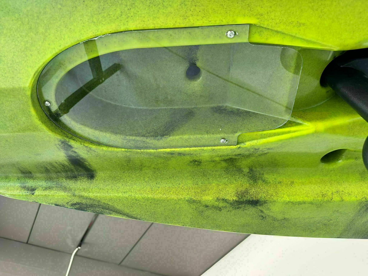 Kayak da pesca a Pedali divisibile Big Mama Triken 330 Live S, con ruote e vasca del vivo - SCAFO GRIGIO NERO, gavone NERO