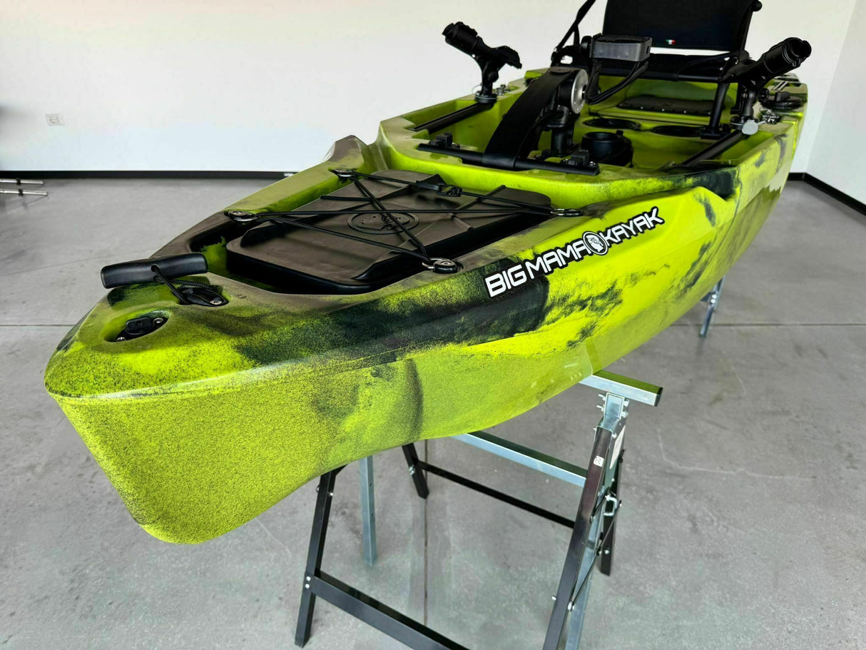 Kayak fishing a Pedali divisibile Big Mama Triken 330 S live, con ruote e vasca del vivo