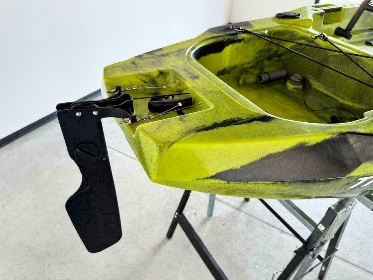 Kayak fishing a Pedali divisibile Big Mama Triken 330 Live S, con ruote e vasca del vivo - SCAFO GRIGIO NERO, gavone ROSSO