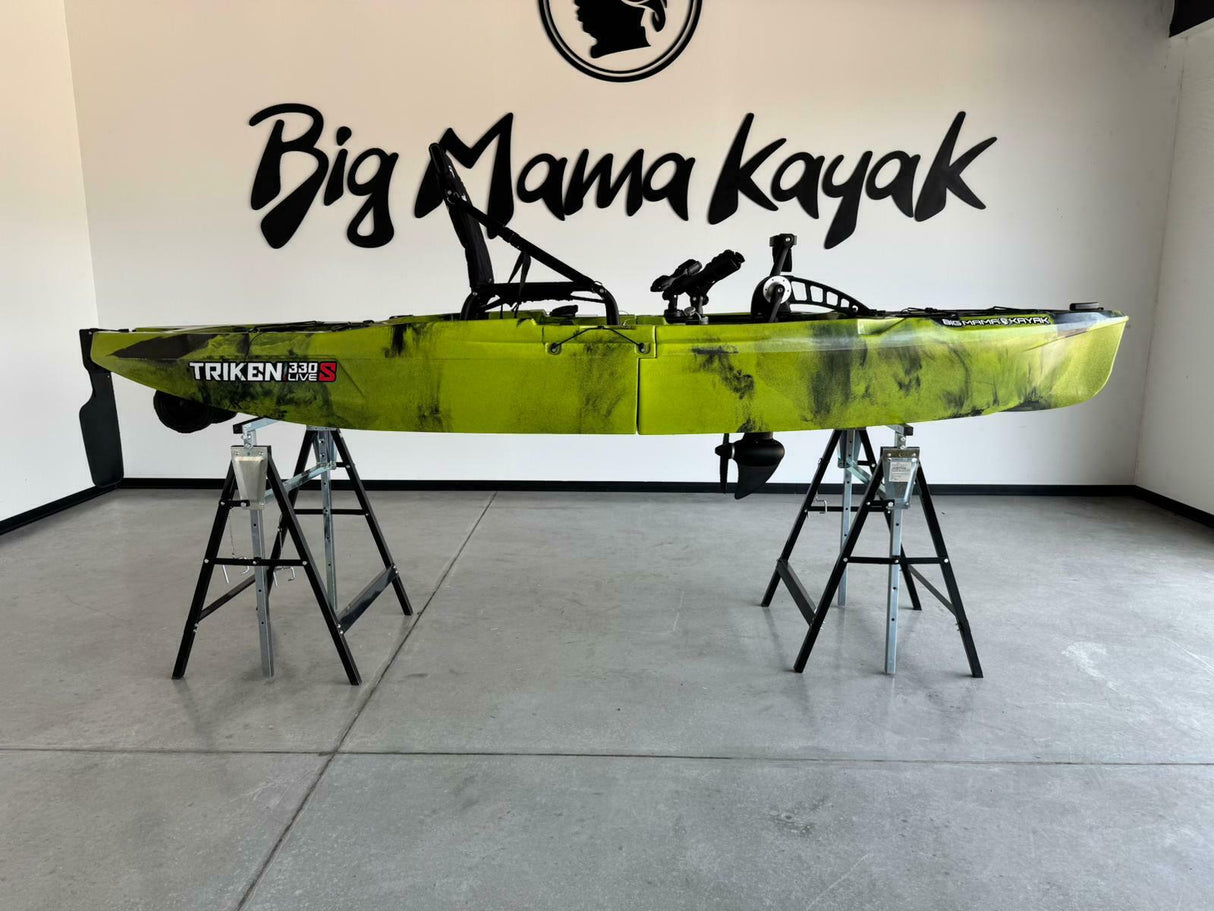 Kayak a Pedali divisibile Big Mama Triken 330 S live, con ruote e vasca del vivo