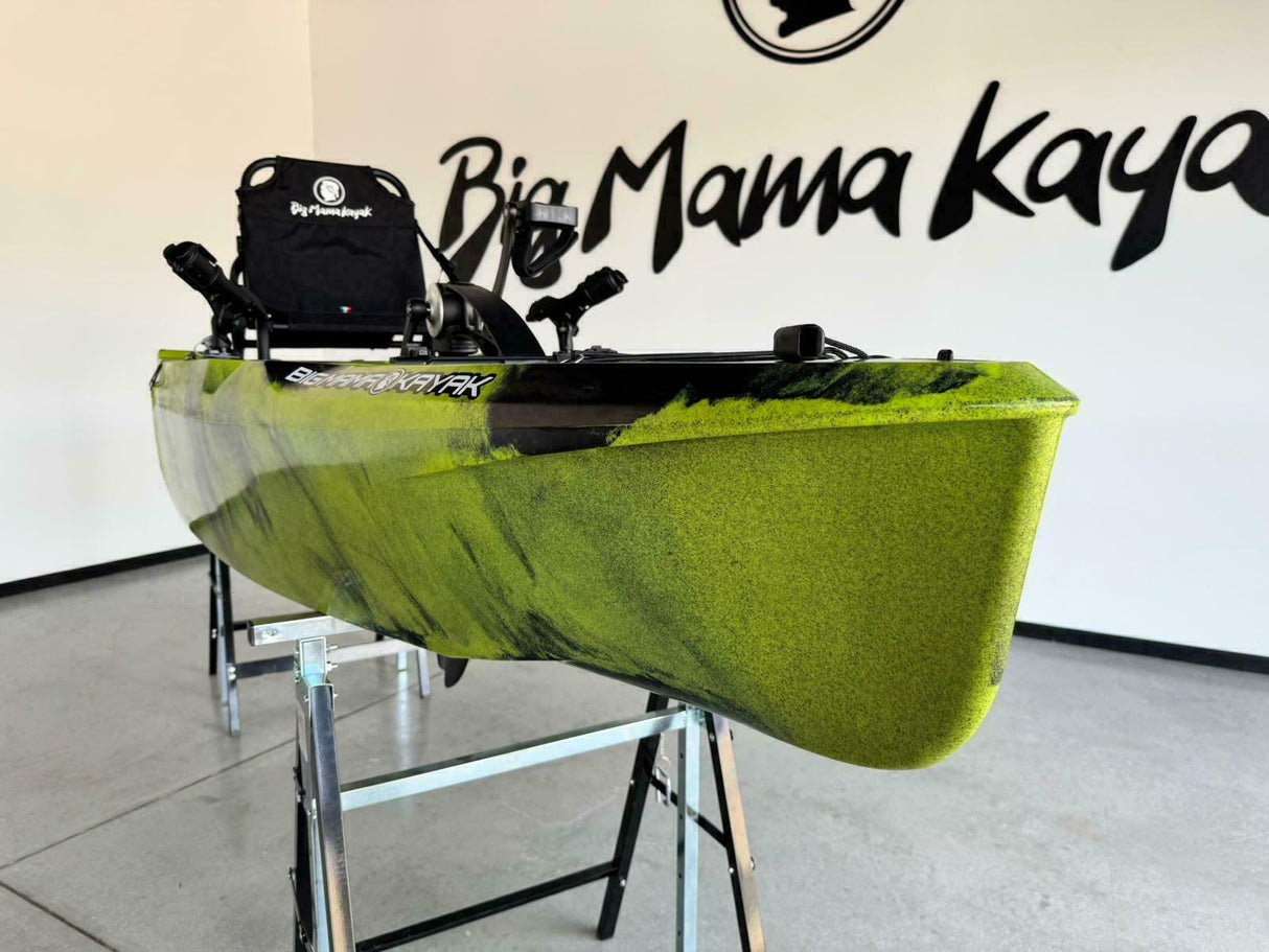 Kayak fishing a Pedali divisibile Big Mama Triken 330 S live, con ruote e vasca del vivo