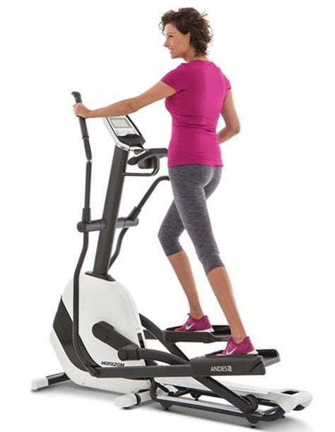 Promo Horizon Ellittica Elettromagnetica ANDES 5 a volano anteriore richiudibile - con ricevitore fascia polar wireless - volano 8 kg