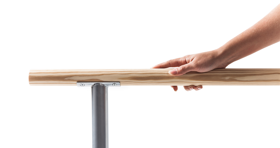 Sbarra Danza Mod.prima Senza Ruote - Base In Acciaio Mobile Con 1 Sbarra In Legno Da 2 M Cod.30591321 Dinamica Ballet