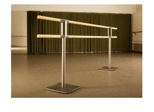 Sbarre Danza Mod.pina Senza Ruote - Base In Acciaio Mobile Con 2 Sbarre In Legno Da 1,5 Metri - Cod.30590623 Dinamica Ballet