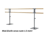 Sbarra Danza Mod.giselle Senza Ruote Base In Acciaio Mobile Con Doppia Sbarra Da 1.5 Metri - 10 Altezze Regolabili Cod.30592023 Dinamica Ballet