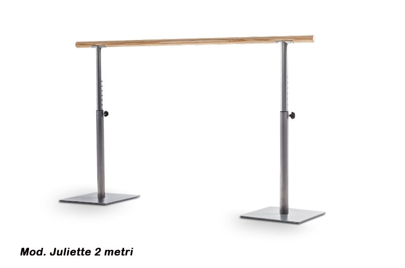 Sbarra Danza Mod.juliette Per Principianti Base In Acciaio Mobile Con 1 Sbarra In Legno Da 2 Metri E Altezze Regolabili Cod.30591522 Dinamica Ballet
