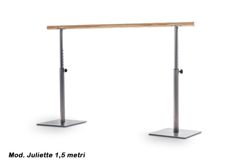 Sbarra Danza Mod.juliette Per Principianti Base In Acciaio Mobile Con 1 Sbarra In Legno Da 1,5 Metri E Altezze Regolabili Cod.30591521 Dinamica Ballet