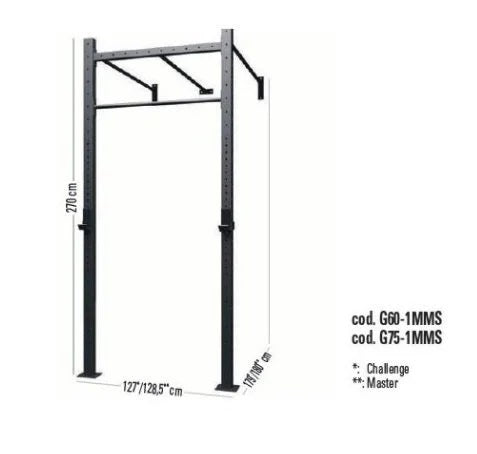 Gabbia Challenge 1 Campata A Muro Con Monkey Station Cod.g60-1mms 60 X 60 X 3,2 Mm - Coppia Di Appoggi Bilancieri Inclusa Toorx