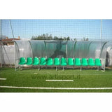 Af1502/12 Panchina Allenatori Lunghezza 6 Metri ( 12 Posti) Panchina Da Calcio Copertura In Policarbonato Alveolare Tetto Curvo Seduta In Scocche Di Pvc