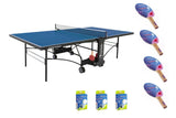 Tavolo Ping Pong Master Outdoor Blu COD.C-373E Garlando con 4 Racchette Thunder e 18 Palline In Omaggio