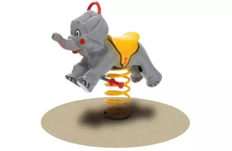 Gioco A Molla Elefante In Vetroresina Da Interrare Cod.281 A/b Giochipark En 1176 Certificati Tuv