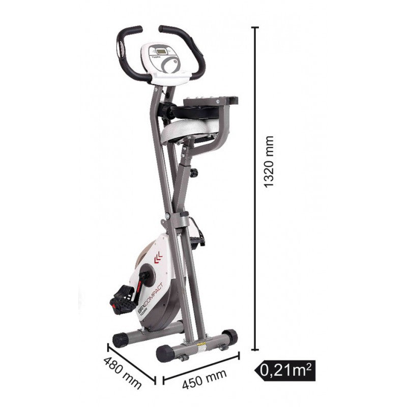 Cyclette BRX-COMPACT Salvaspazio Linea Toorx peso massimo di 100 Kg Gym Bike Bici da Camera Richiudibile