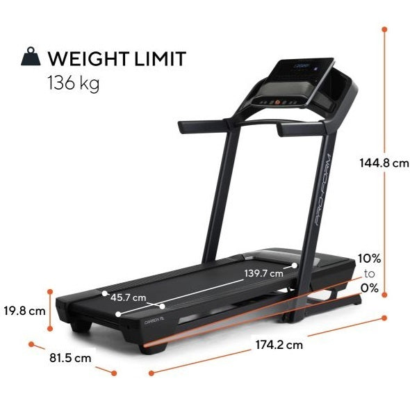 Promo CARBON TL - TAPIS ROULANT Proform cod.PFTL59925-INT - velocità 16 km/h - peso max utente 136 kg - Compatibile con App Ifit
