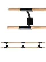 Supporto Sbarra fissa a parete Arabesque Doppia Black Dinamica Ballet Cod. 30590331 (sbarra non inclusa)