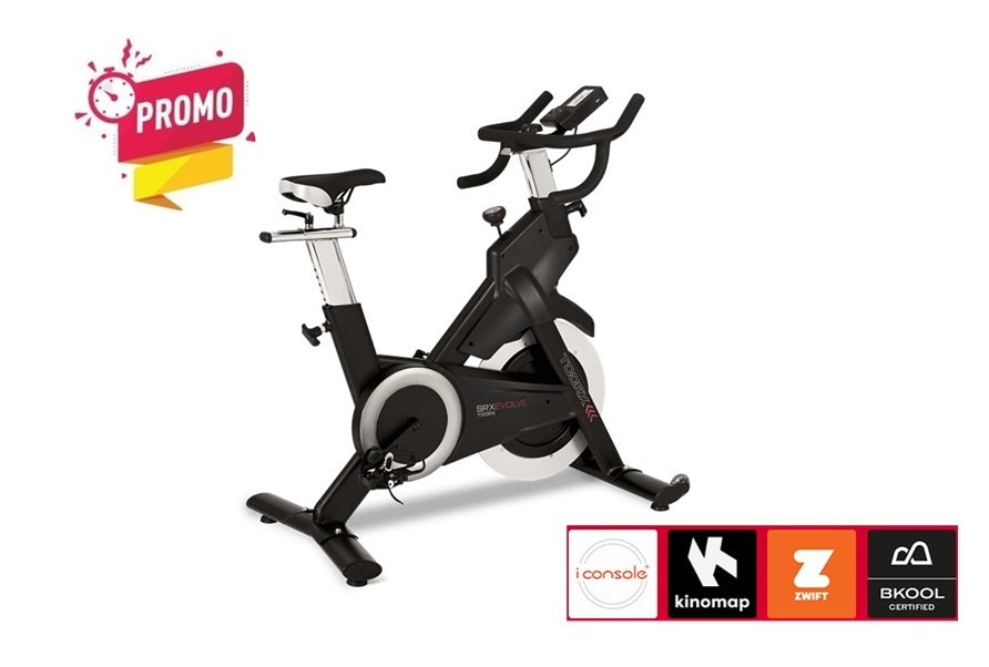 PROMO Gym Bike SRX-EVOLVE HRC elettromagnetica con ricevitore wireless e fascia cardio inclusa TOORX - APP READY. iConsole+ Kinomap+ Zwift