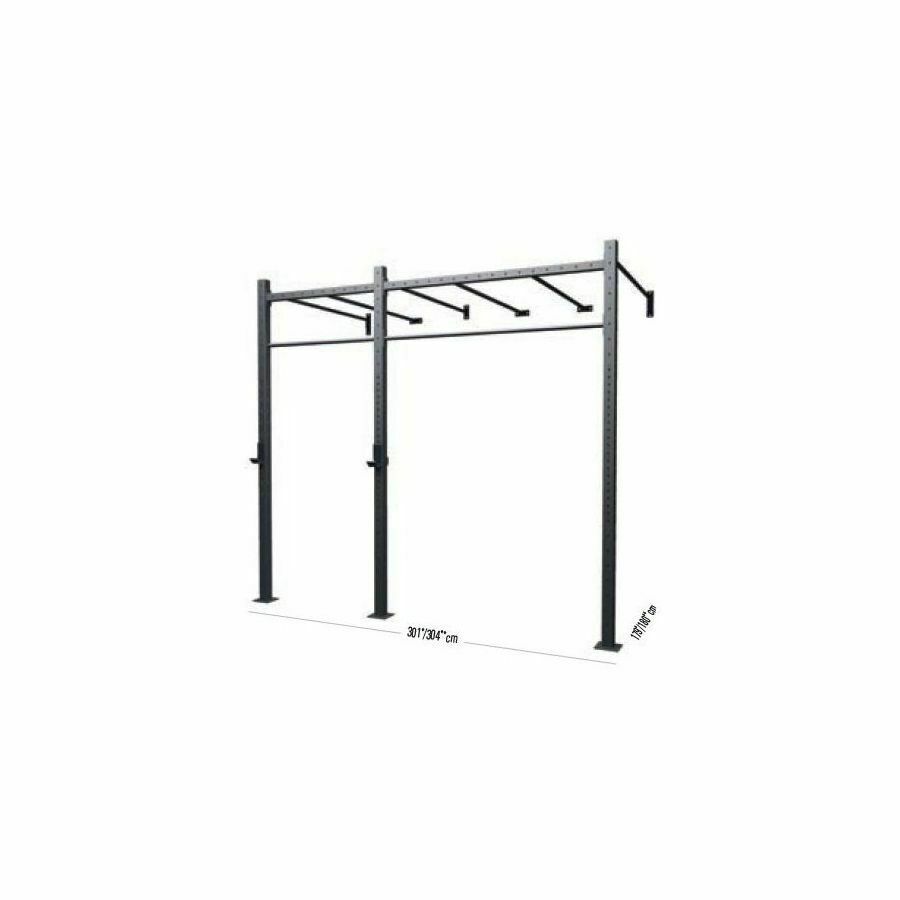 Gabbia MASTER 2 Campate a Muro con Monkey Station struttura 75 x 75 x 3,2 mm. / 1 coppia di appoggi bilanciere inclusa LINEA GABBIE CROSSTRAINING & CALISTHENICS INDOOR cod. G75-2MMS