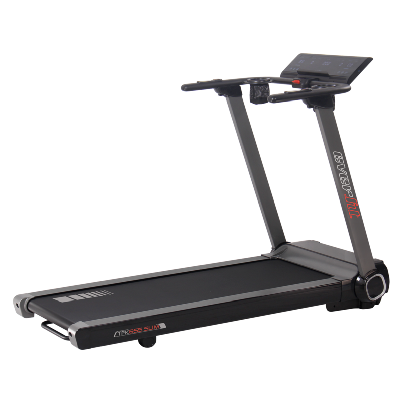 Promo Tapis Roulant TFK-855 HRC Slim Ultracompatto Salvaspazio Inclinazione Elettrica -APP Ready 3.0- Linea Everfit TFK 855 Salva Spazio Velocità; 0,8 - 20,0 Km/h Piano di corsa; 51 x 140 cm Peso max utente; 120 kg Tappeto Elettrico Palestra