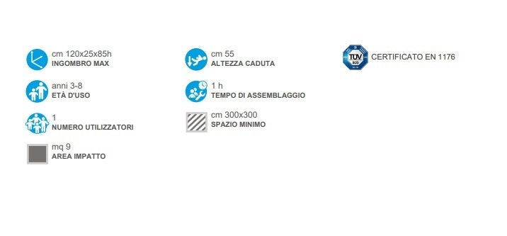 Gioco A Molla Moto 1 Posto In Legno Da Interrare Cod.508M A/B A Giochipark - En 1176 Certificati Tuv