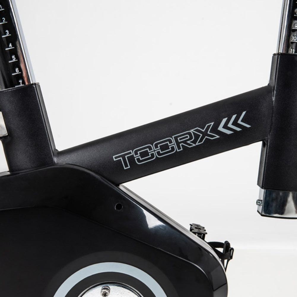 EX ESPOSIZIONE Gym Bike Elettromagnetica SRX-3500 HRC Volano Posteriore - Scatto Libero - Ricevitore Wireless e Fascia Cardio Inclusa -APP Ready- Linea Toorx Chrono PRO Line