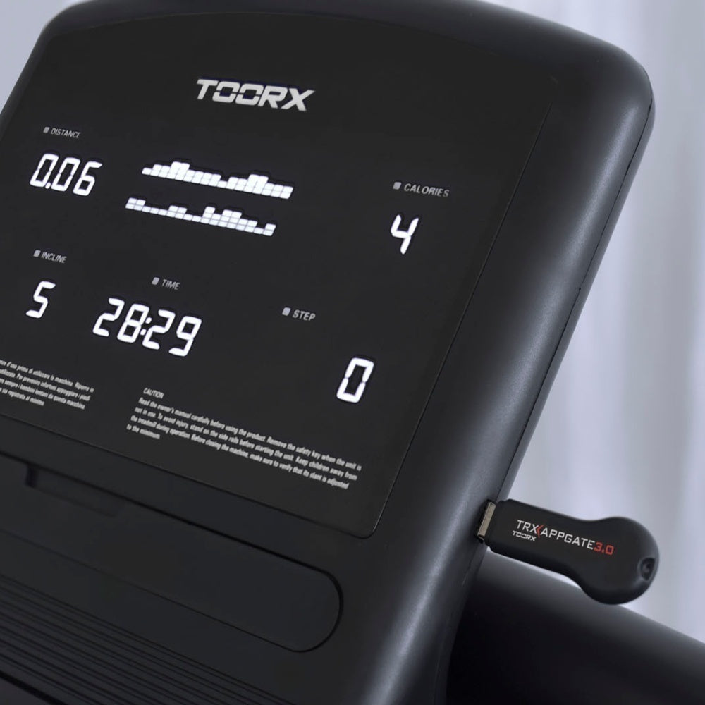 Treadmill Salvaspazio Tapis Roulant Experience Plus Hrc Ready 3.0 Toorx - Inclinazione Elettrica Motore AC e Fascia Cardio Inclusa - Velocità 1,0 - 22,0 Km/h Piano Corsa 150x51 cm - Utente 130 kg - Tappeto Elettrico Palestra