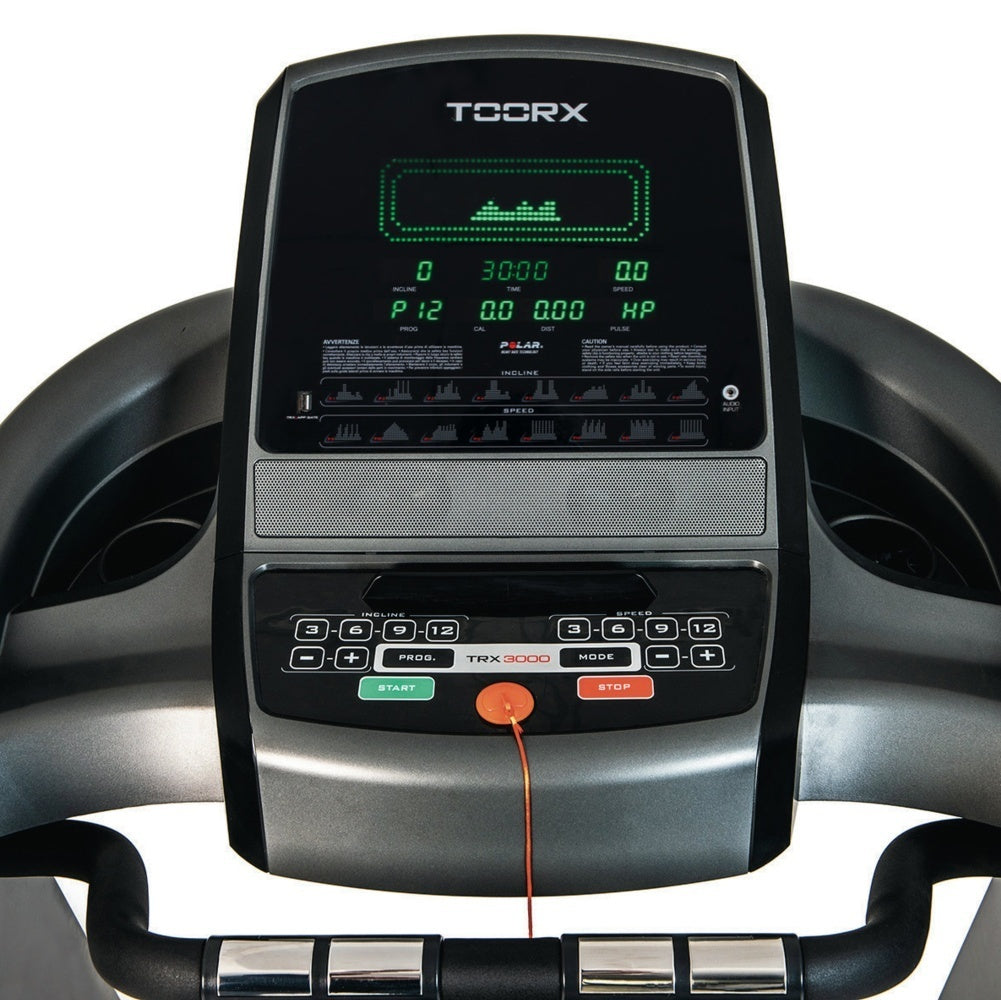 Tapis Roulant TRX-3000 HRC 3.0 -Iconsole + Kinomap + Zwift con Inclinazione Elettrica Motore AC e Velocità 1,0 - 22,0 Km/h Peso max utente 160 Kg Piano di corsa 60 x 156 cm
