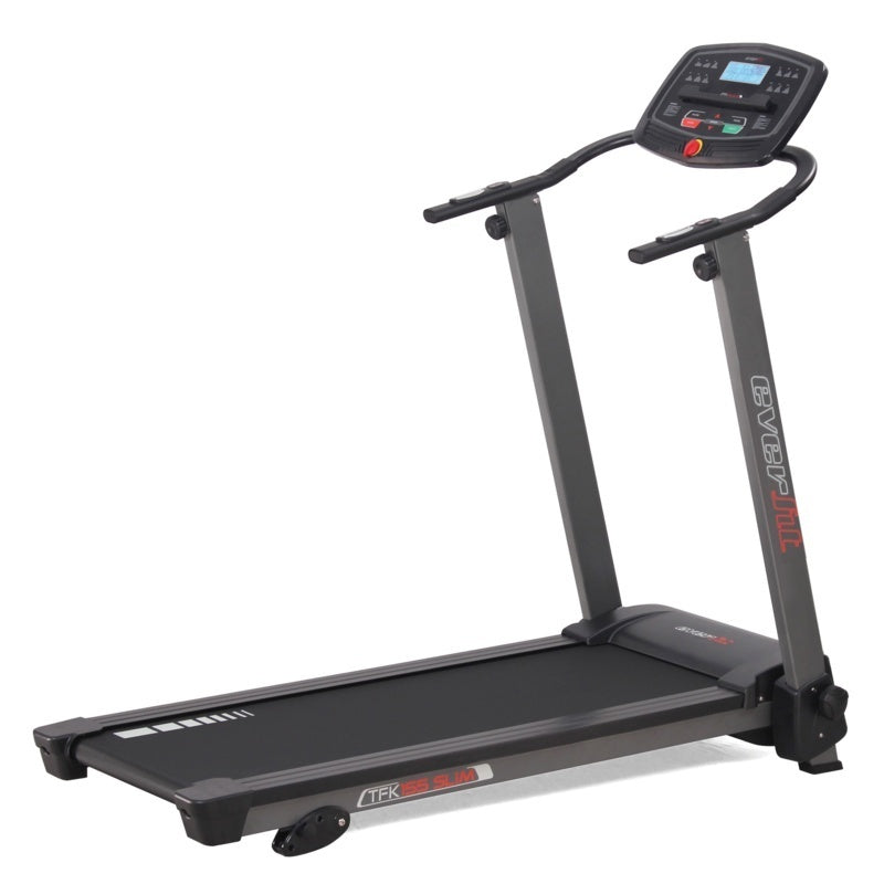 Tapis Roulant TFK-155 SLIM Salvaspazio Inclinazione Manuale Linea Everfit Salva Spazio Velocità; 0,8 - 14,0 Km/h Piano di corsa 40 x 122 cm Peso max utente 100 kg Tappeto Elettrico Palestra