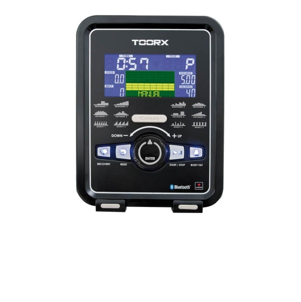 Bici da Camera Brx-300 Hrc Cyclette Elettromagnetica Toorx Linea Chrono Line Con Ricevitore Wireless Iconsole + App Compatibile Zwift - Volano 14 Kg - Peso Utente 150 Kg Gym Bike